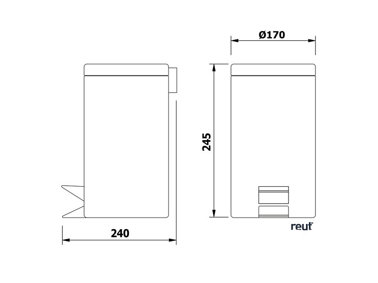 Aqualine NICEA odpadkový kôš 3l, biela 7500