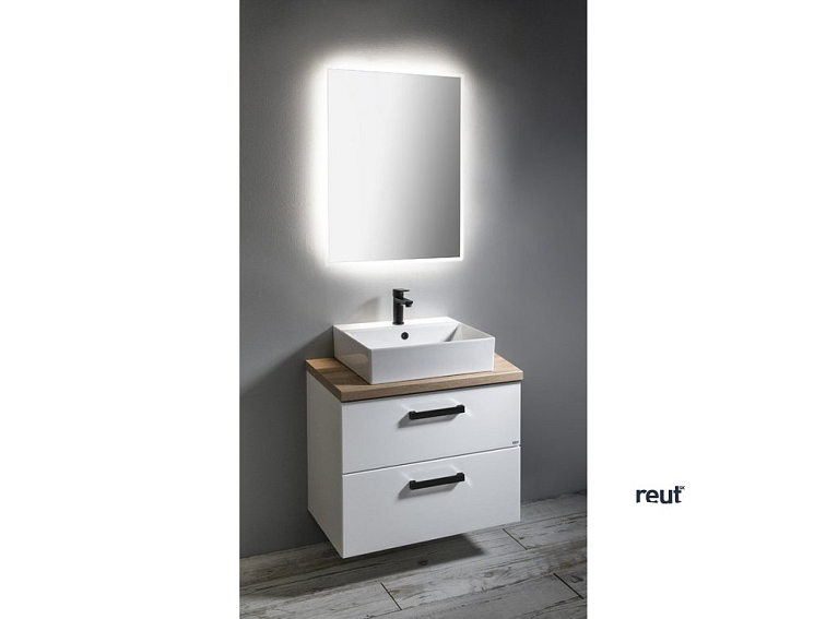 Aqualine VEGA II VEGA Nábytková zostava do kúpeľne, šírka 72,5 cm, biela/dub platina VG073-01