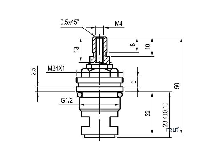 Aqualine Uzatváraci keramický vršok, studená voda 1109-98