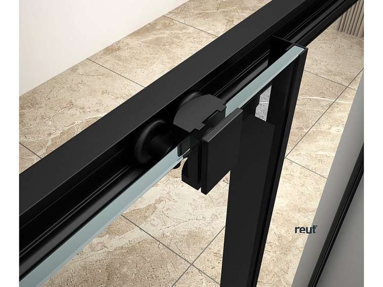 Aqualine ARLETA BLACK štvrťkruhový sprchovacia zástena 800x800mm, číre sklo BLS800