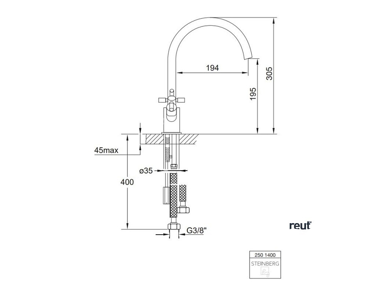 Steinberg 250 Drezová batéria, chróm 2 501 400
