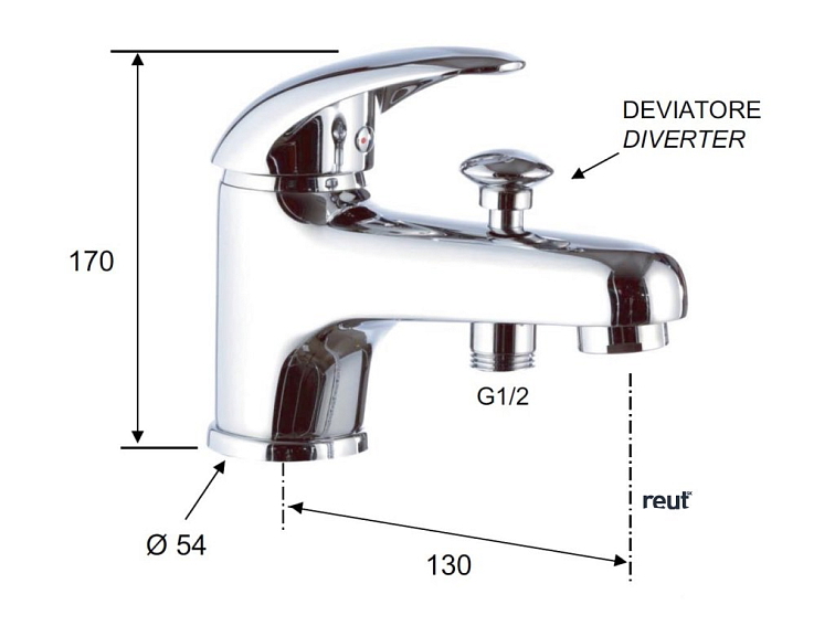 Aqualine KASIOPEA stojanková umývadlová batéria s prepínačom, chróm 1107-04