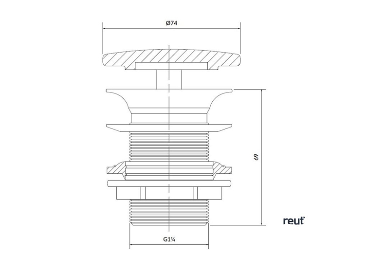 kielle Odtokové súpravy Neuzatvárateľný umývadlový výpust, biela 30901120