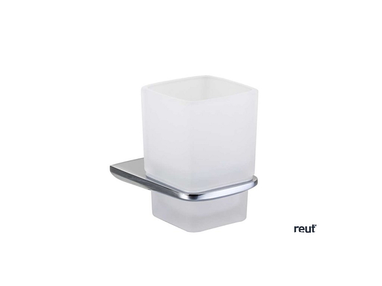 kielle Vega Pohárik na kefky a pastu s držiakom, matné sklo/chróm 40018000