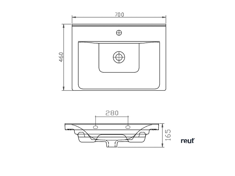 Aqualine SAVA 70 keramické umývadlo nábytkové 70x46cm, biela 2070