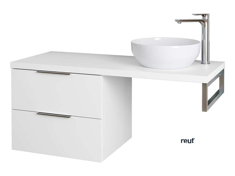 kielle Idolio Skrinka 60x50x50 cm, vrátane konzoly a dosky pod umývadlo 120 cm, s výrezom, lesklá biela 50024S120