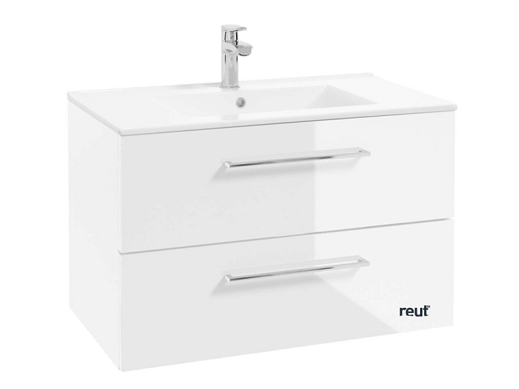 kielle Vega Skrinka vrátane umývadla, 80x55x46 cm, 2 zásuvky, lesklá biela 50018S80