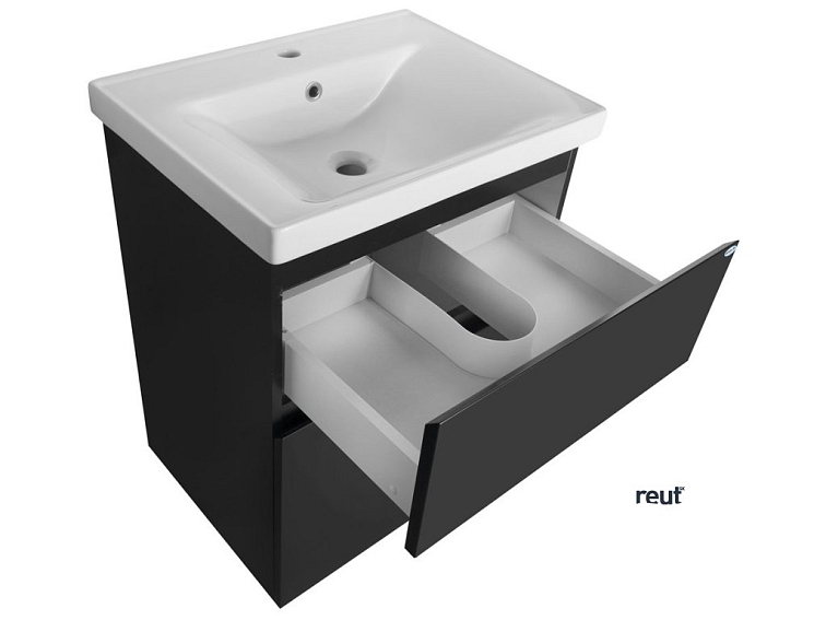 Aqualine ALTAIR umývadlová skrinka 57x72,5x45cm, čierna mat AI660