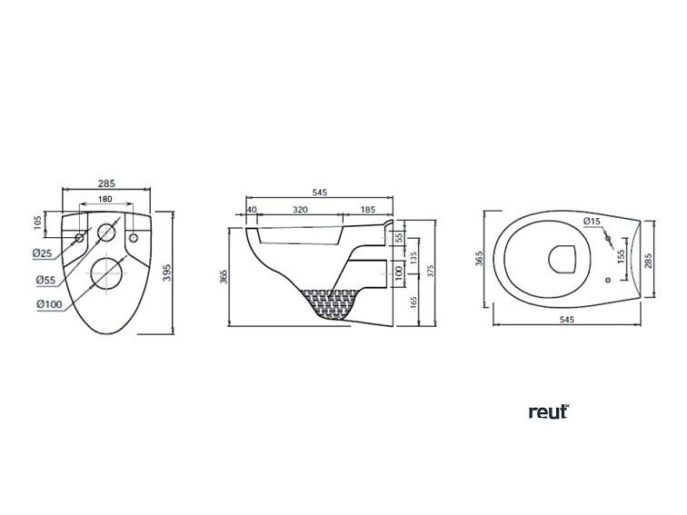 Aqualine TAURUS závesná WC misa, 36x54,5cm, biela LC1582