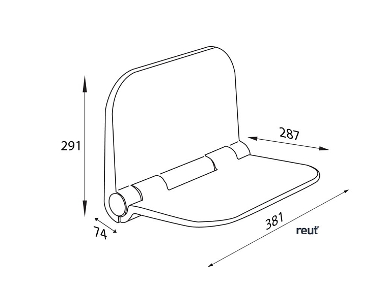 Aqualine DINO sklopné sprchové sedátko 37,5x29,5cm, biela DI82