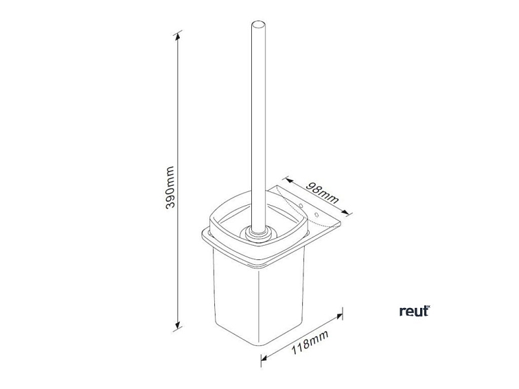 kielle Vega WC kefa nástenná s držiakom, matné sklo/matná čierna 40518004