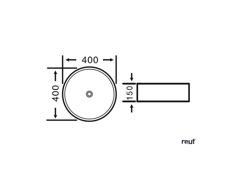 Aqualine Keramické umývadlo na dosku, priemer 40cm, biela 40150