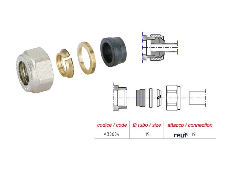 Aqualine ECO svorné šróbenie pre meď 15mm, nikel CP9990