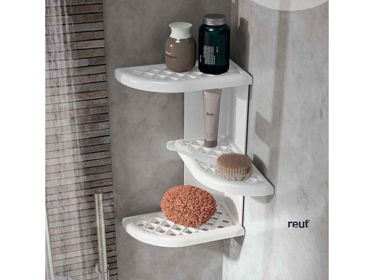 Aqualine WHITE LINE polička so sklom 40cm, biela 8001