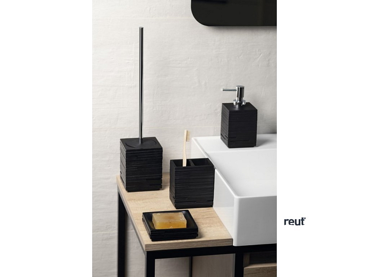 Gedy QUADROTTO držiak kefiek na postavenie, čierna QU9814