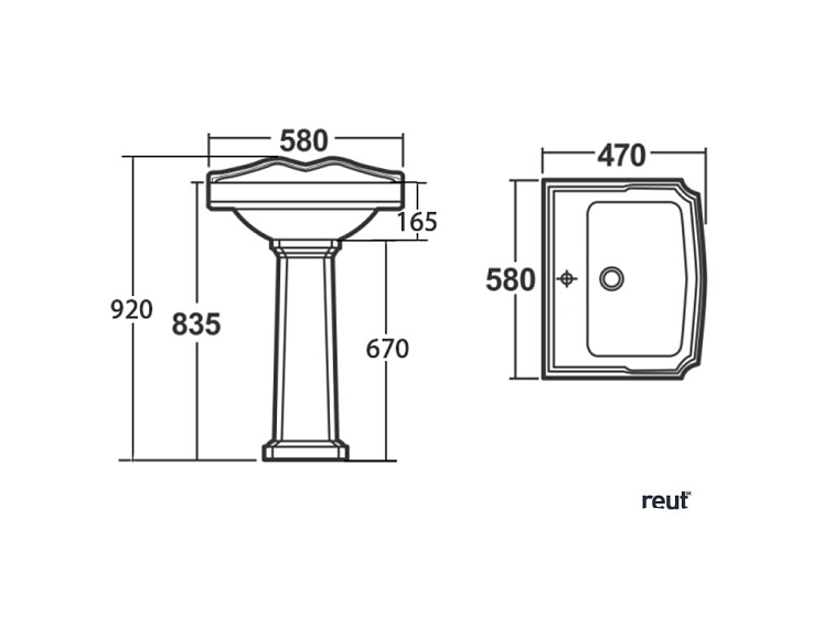 ANTIK AQUALINE ANTIK stĺp, biela AK103