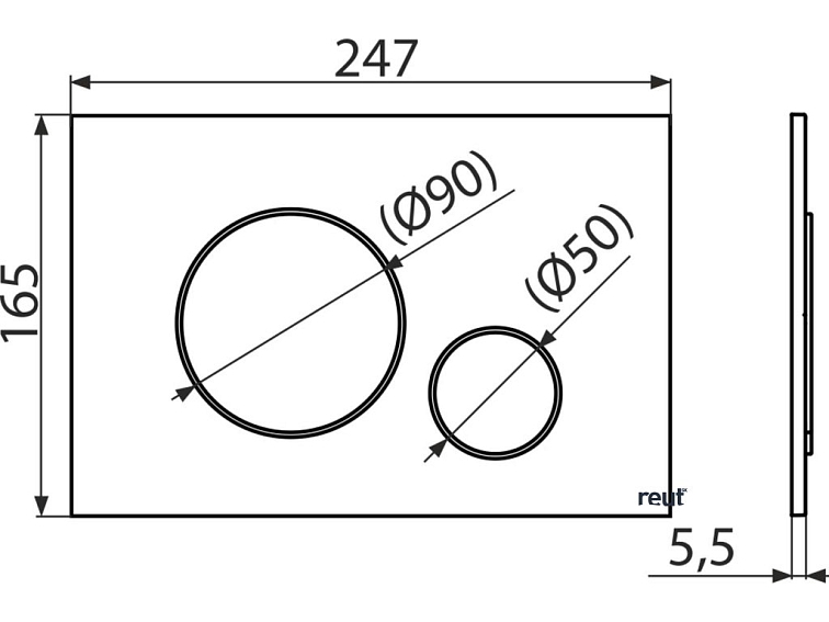 kielle Gemini II Ovládacie tlačidlo splachovania, lesklý chróm 70207000