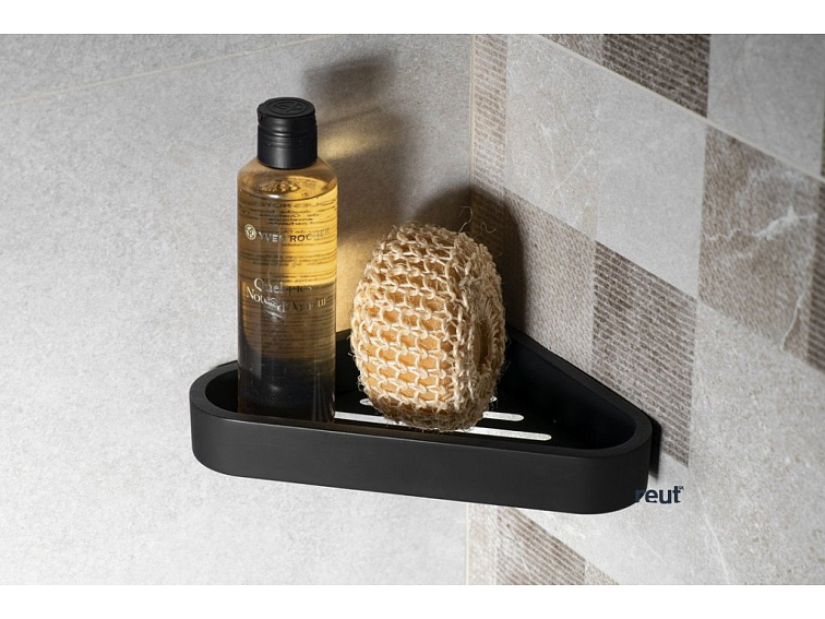 Gedy SMART polica do sprchy, 300x45x128 mm, čierna mat 241714