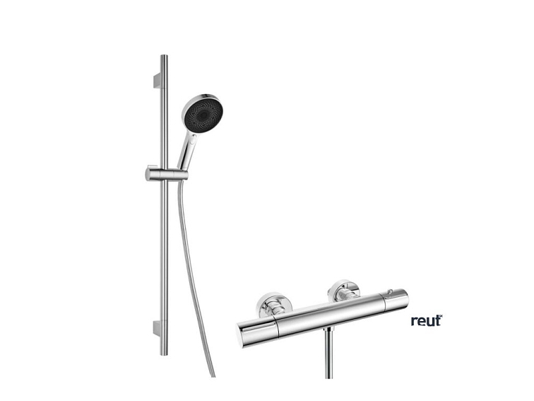 kielle Oudee Sprchový set s termostatickou batériou, tyčou, hadicou a sprchovou hlavicou, chróm 20602SNT10