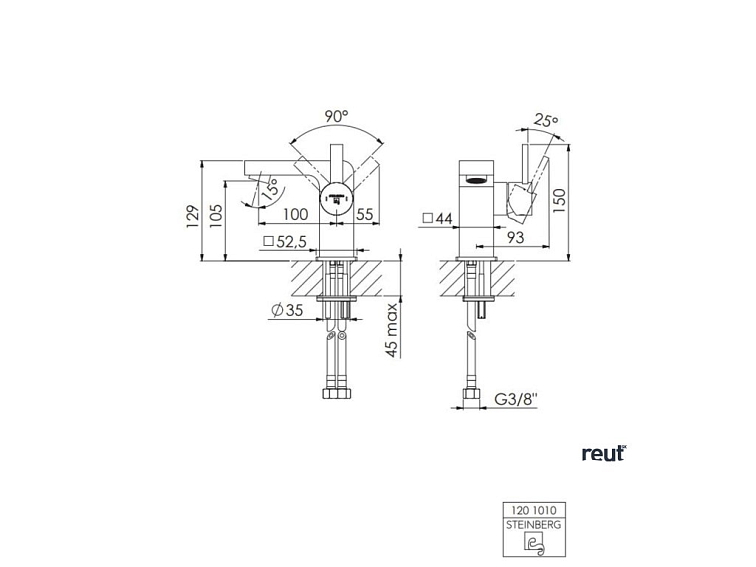 Steinberg 120 Umývadlová batéria, chróm 1 201 010
