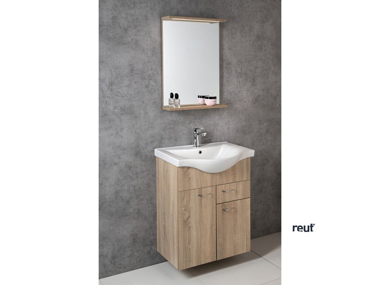 Aqualine KERAMIA FRESH umývadlová skrinka,1 zásuvka, 60,6x74x34cm, dub platin 50066