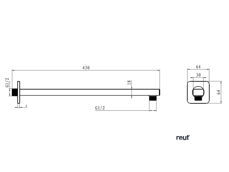 kielle Príslušenstvo Sprchové rameno 43 cm, chróm 20201010