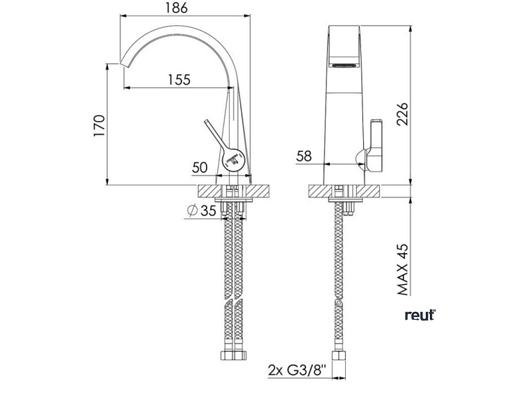 Steinberg 280 Umývadlová batéria, chróm 2 801 010