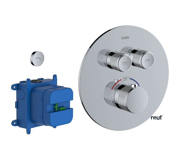 kielle Oudee Termostatická batéria pod omietku, vrátane telesa, na 2 spotrebiče, chróm 10602200