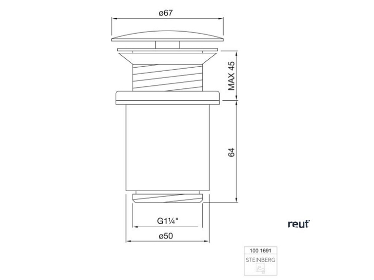 Steinberg 100 Neuzatvárateľná výpusť, chróm 1 001 691