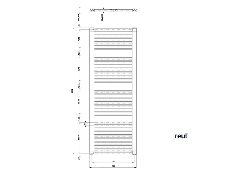 Aqualine DIRECT & ORBIT DIRECT vykurovacie teleso s bočným pripojením 750x1850 mm, biela ILR87T