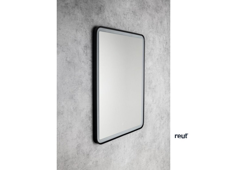 Aqualine SWIDA zrkadlo s LED osvetlením 60x80cm, dotykový senzor, stmievateľné, čierna mat SW060