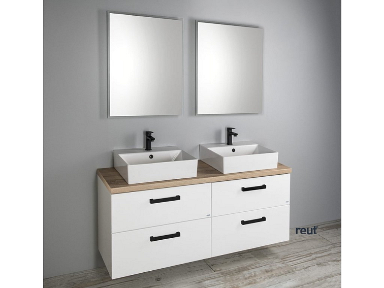 Aqualine VEGA umývadlová skrinka 72x57,6x43,6cm, 2x zásuvka, biela VG073