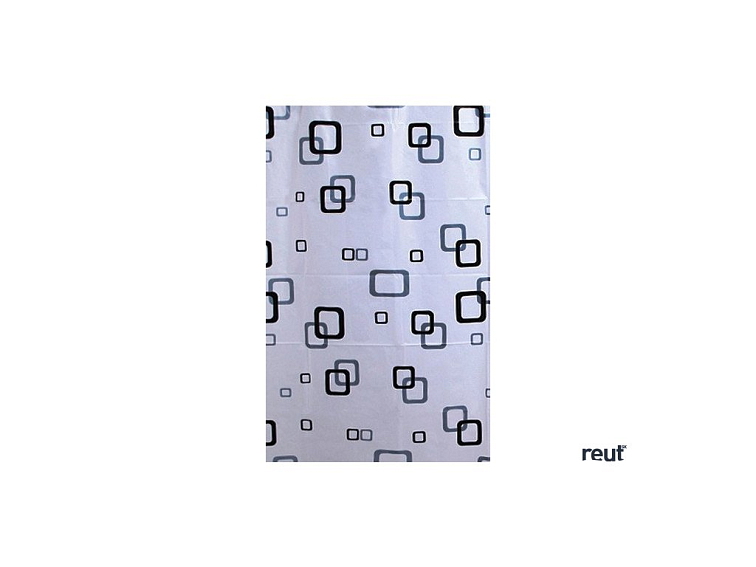 Aqualine Sprchový záves 180x180cm, vinyl, biela/modrá/čierna ZV010