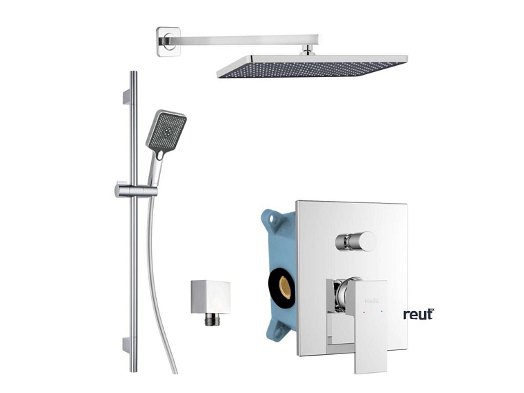kielle Arkas I Sprchový set s batériou pod omietku, na 2 spotrebiče, s príslušenstvom a telesom, chróm 20611SP10