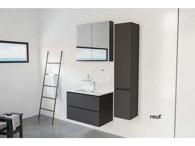 kielle Vega Zrkadlová skrinka, 60x73x15 cm, matná čierna 50118604