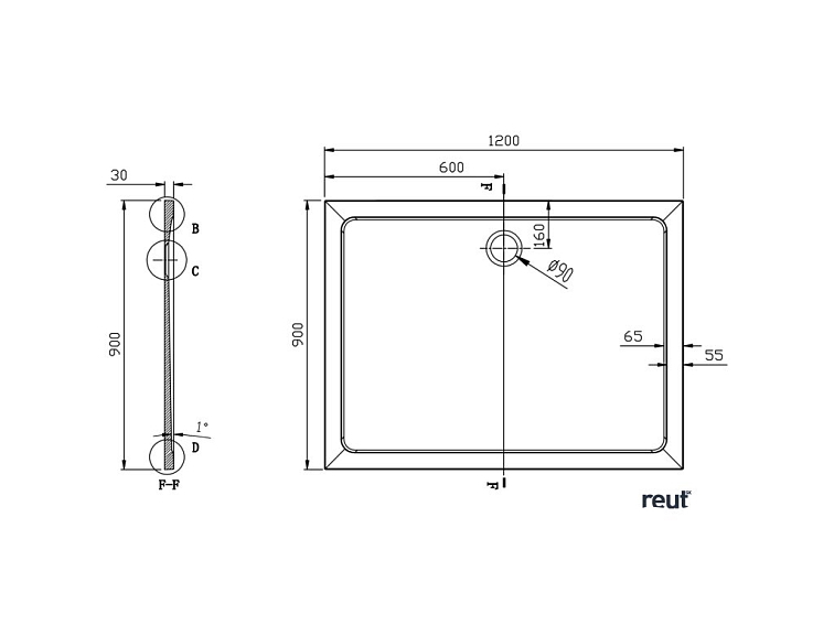 Aqualine TECMI sprchová vanička z liateho mramoru, obdĺžnik 120x90x3cm PQ12090