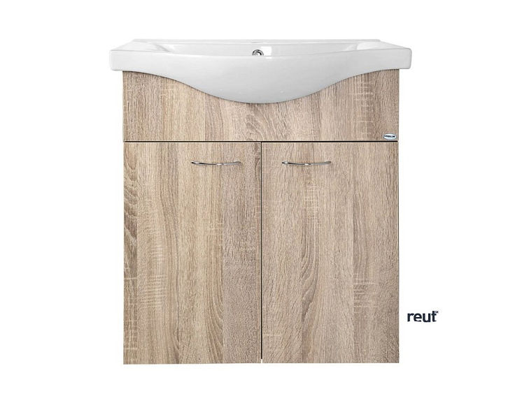 Aqualine KERAMIA FRESH umývadlová skrinka 60,6x74x34cm, dub platin 50065