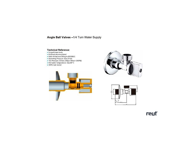 Aqualine Rohový guľový ventil 1/2 "x3/8", pár, chróm 5306