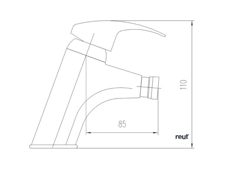 Aqualine KASIOPEA stojánkova bidetová batéria, chróm 1107-03