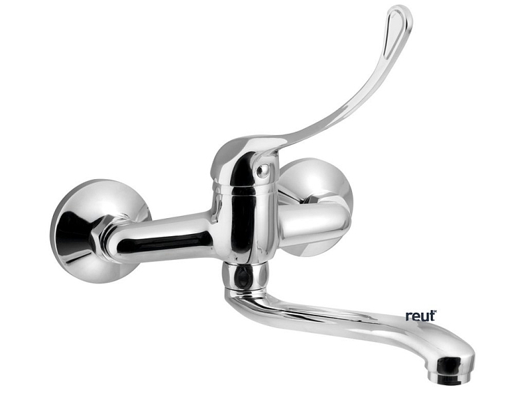 HOSPITAL AQUALINE 35 nástenná batéria, lekárska páka, ramienko zvýšené, 220mm, chróm 52144