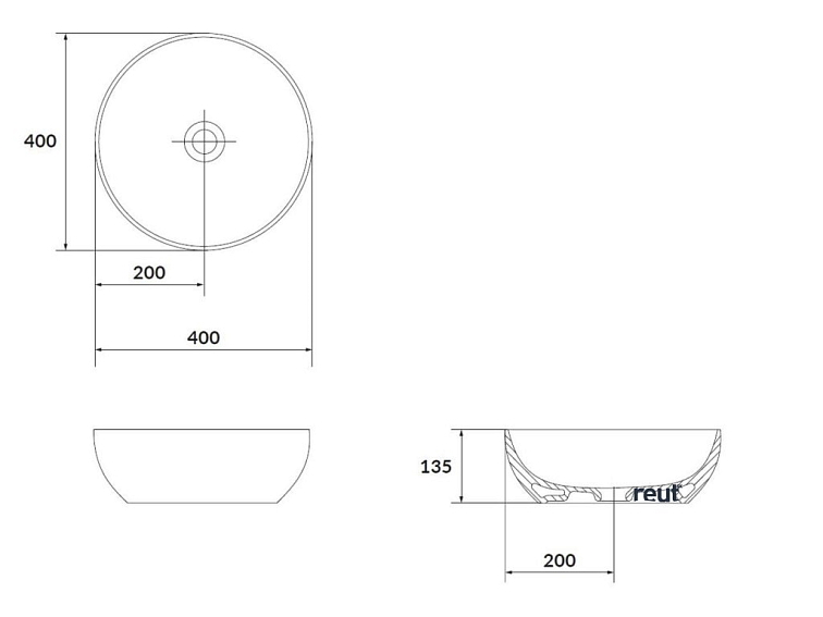kielle Idolio Umývadlo na dosku, priemer 40 cm, sivá 30624402