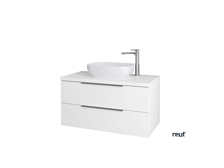 kielle Idolio Skrinka vrátane dosky pod umývadlo 100x54x50 cm, s výrezom, lesklá biela 50024100