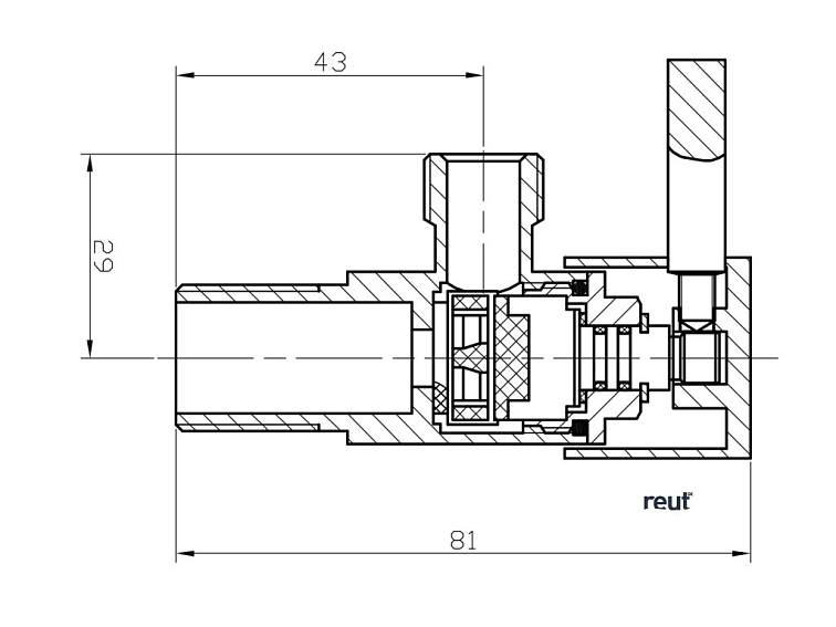 Aqualine Rohový kuľový ventil 1/2"x3/8“, guľatý, chróm 5317