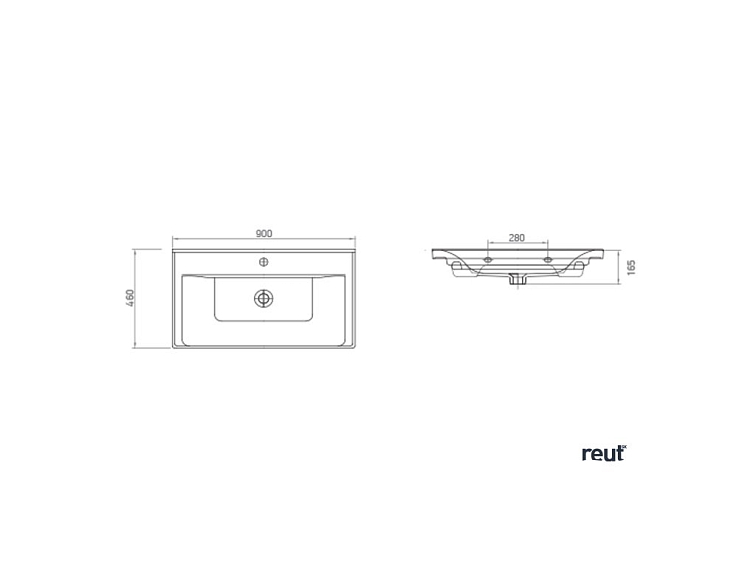 Aqualine SAVA 90 keramické umývadlo nábytkové 90x46cm, biela 2090