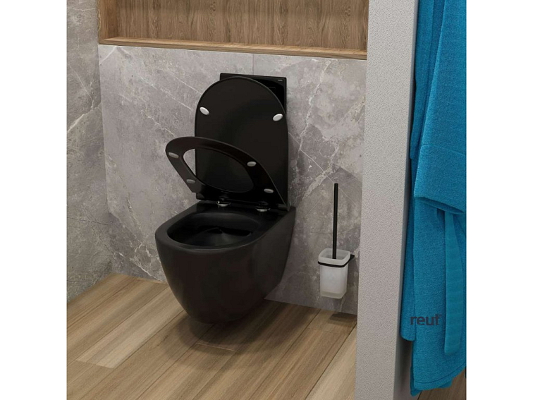 kielle Vega WC kefa nástenná s držiakom, matné sklo/matná čierna 40518004