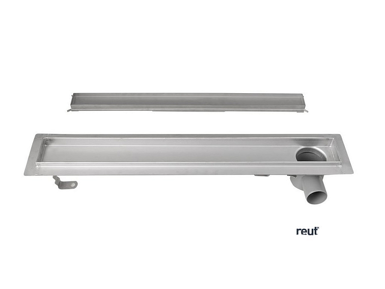 AQUALINE KANÁLIKY PAVINO podlahový žľab z nerezové oceli s roštom na dlaždice, L-860, DN50 2710-90