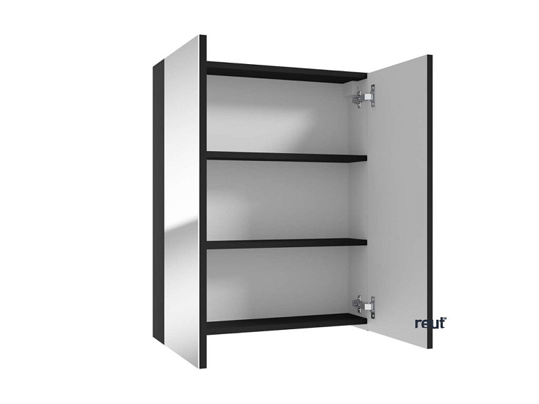 kielle Vega Zrkadlová skrinka, 60x73x15 cm, matná čierna 50118604