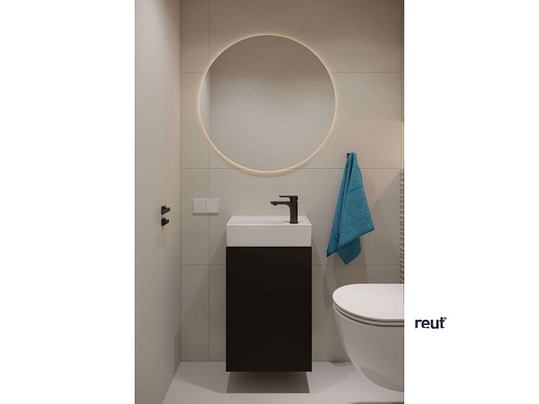 kielle Oudee Skrinka s umývadielkom, 40x68x22 cm, matná čierna 50002S44