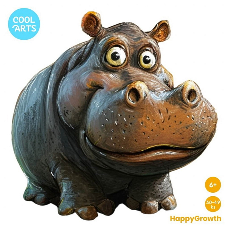 Hroch Hugo - HappyGrowth (30 - 49 ks) - Drevené puzzle