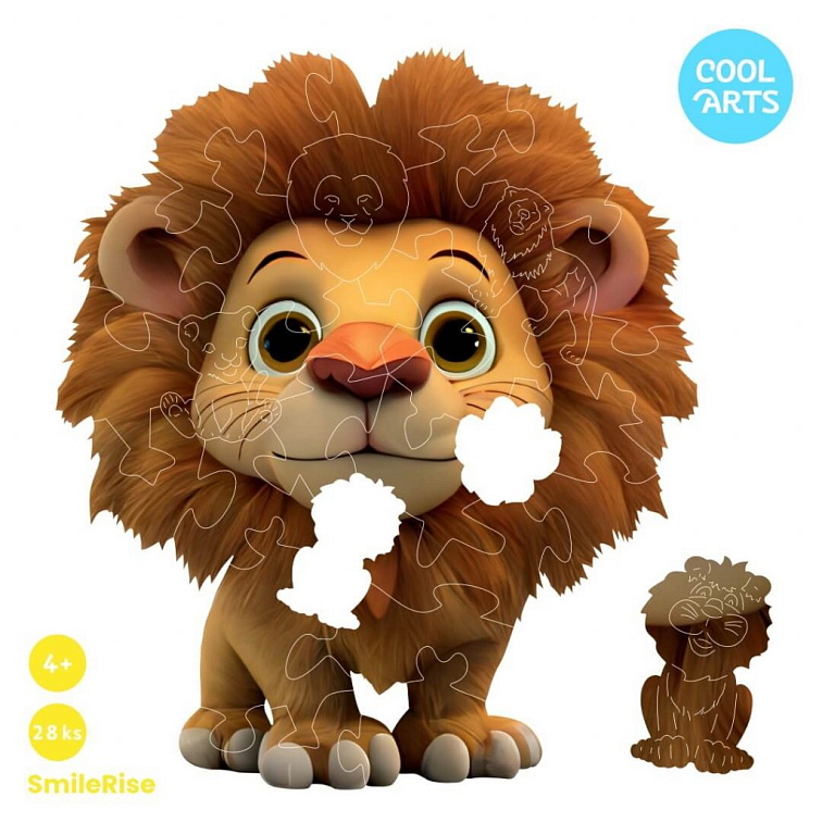 Huňatý lev - SmileRise (18 - 29 ks) - Drevené puzzle